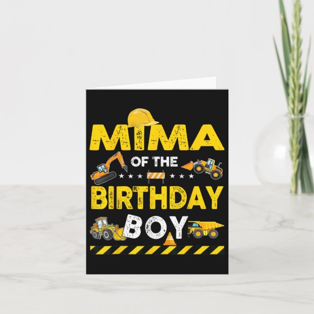 Carte Mima De L'Anniversaire Boy Construction Ouvrier Na (Devant)