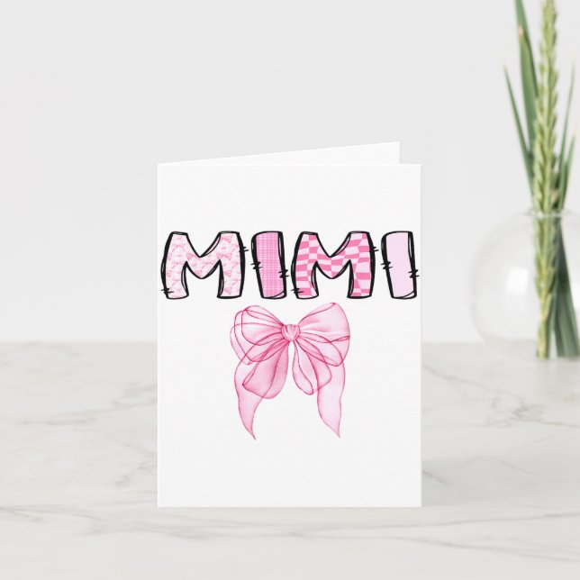 Carte Mimi Birthday Girl Matching Coquette Nk Bow  (Devant)