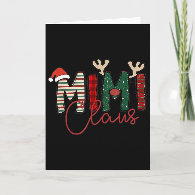 Carte Mimi Claus Christmas Santa Hat Reindeer Grandma Gr (Devant)
