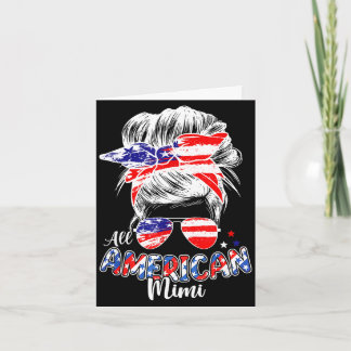 Carte Mimi patriotique chignon décoiffé 4 juillet