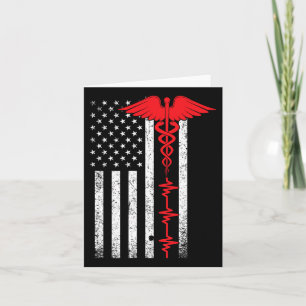 Carte Mince Red Line Usa Drapeau Infirmière
