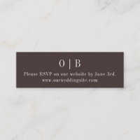 Carte Mini boîtier Brown Monogram RSVP Website