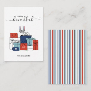 Carte Mini Note Cadeaux et Menorah Holiday Hanoukk