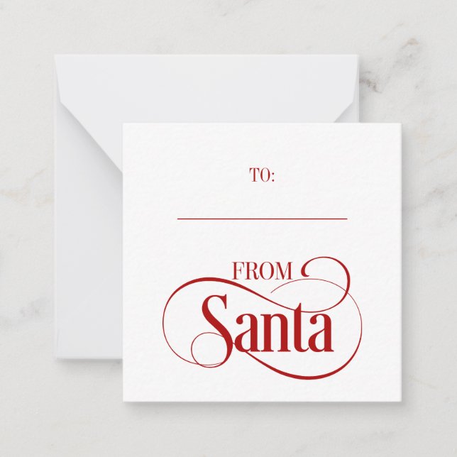 Carte Mini Note de Noël du Père Noël (Devant)