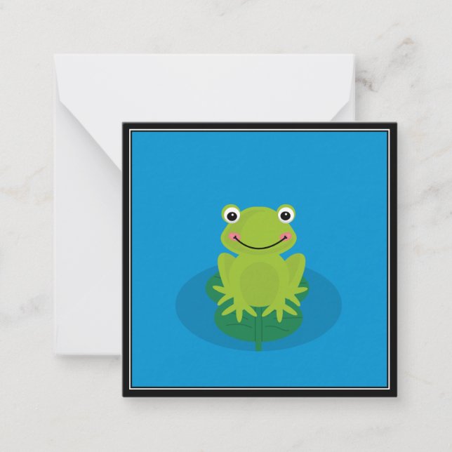 Carte Mini Note Merci de grenouille mignonne (Devant)