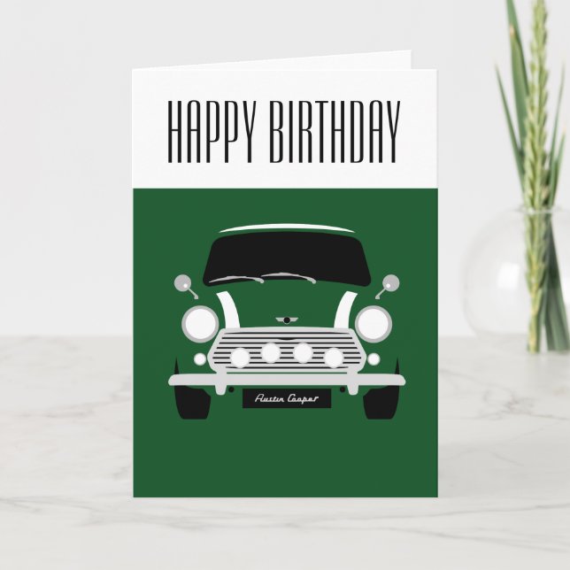 Carte Mini voiture verte classique (Devant)