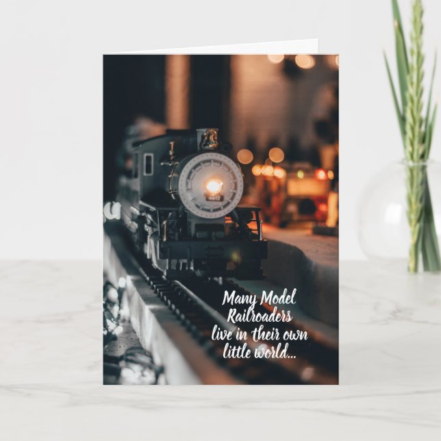 Carte Miniature Model Railroader Anniversaire ou anniver (Devant)