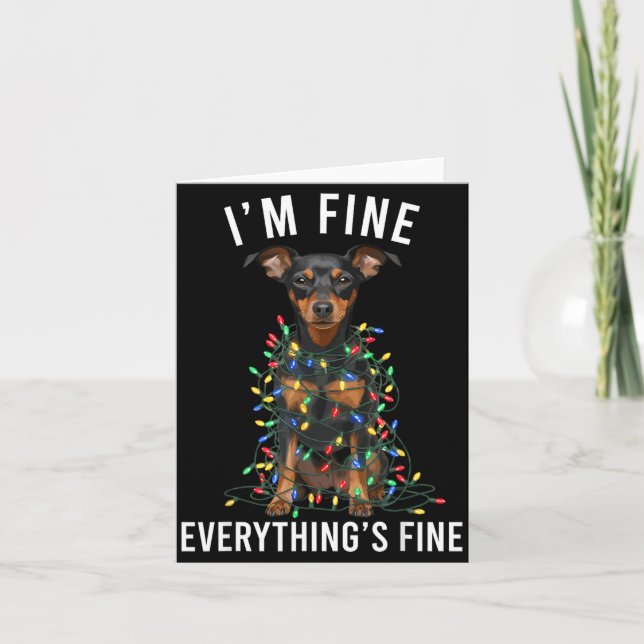 Carte Miniature Nscher Christmas I'm Fine Everything Is  (Devant)