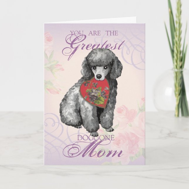 Carte Miniature Poodle Heart Maman (Devant)