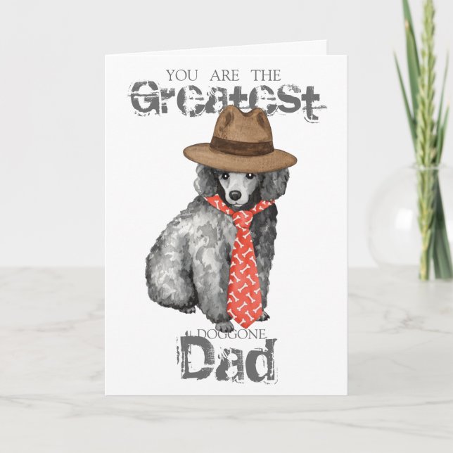 Carte Miniature Poodle Papa (Devant)