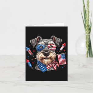 Carte Miniature Schnauzer Drapeau Américain Jour de la M
