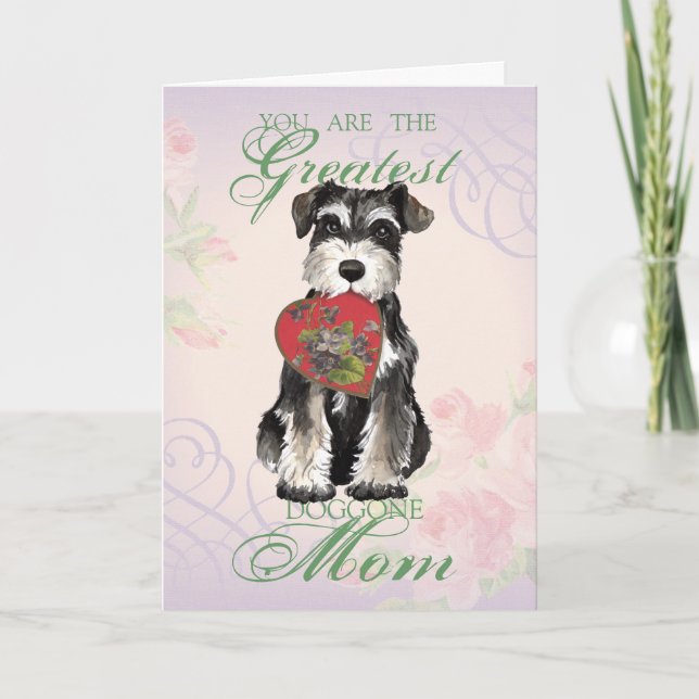 Carte Miniature Schnauzer Heart Maman (Devant)