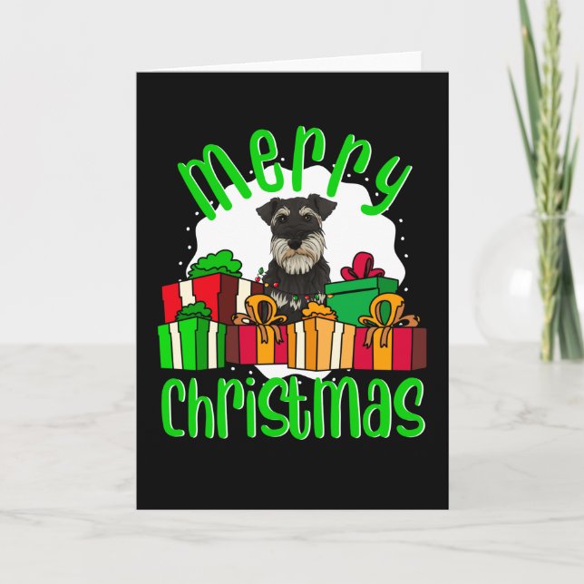 Carte Miniature Schnauzer Joyeux Noël (Devant)