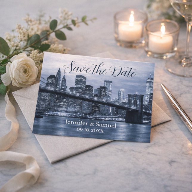 Carte Minimal Blue NYC Design (Créateur téléchargé)