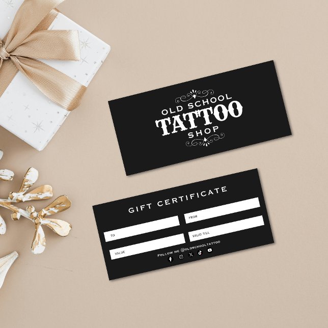 Carte Minimal Bold Tattoo Artist Gift Certification  (Minimal Bold Tattoo Artist Gift Certification)