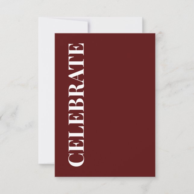 Carte Minimal CELEBRATE | Deep Red Holiday Greeting (Devant)