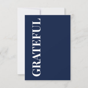 Carte Minimal GRATITUDE Bleu Nuit Fête de Fin d'Année