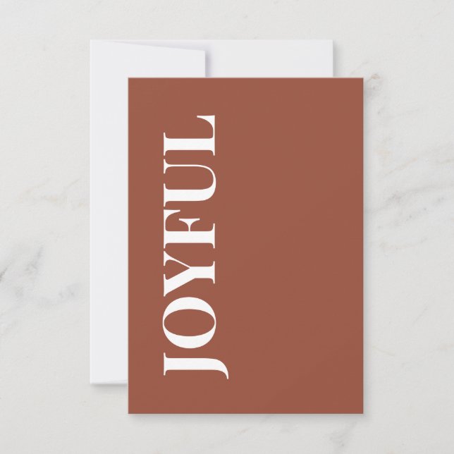 Carte Minimal JOYFUL | Terracotta Holiday Greeting (Devant)