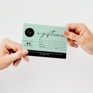 CARTE MINIMAL SCRIPT UN CADEAU POUR VOUS LOGO COMPTE SOC