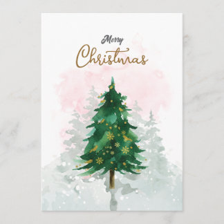 Carte Minimal Watercolor Christmas Card