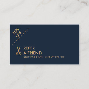 Carte minimale de référence de coiffeur de ciseaux