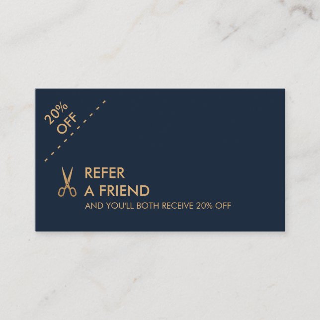 Carte minimale de référence de coiffeur de ciseaux (Devant)