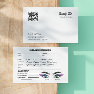 Carte Minimale D'Extension Client Lash Noir Et Bla