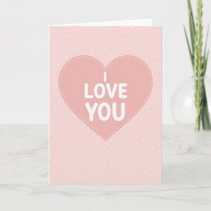 Carte minimale I Love You à paillettes