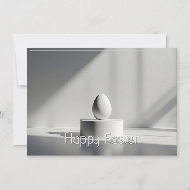 Carte Minimalist Easter Egg on Modern Pedestal (Devant)