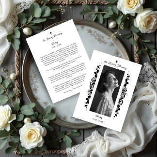 Carte Minimalist Exquisite Floral Black & White Floral