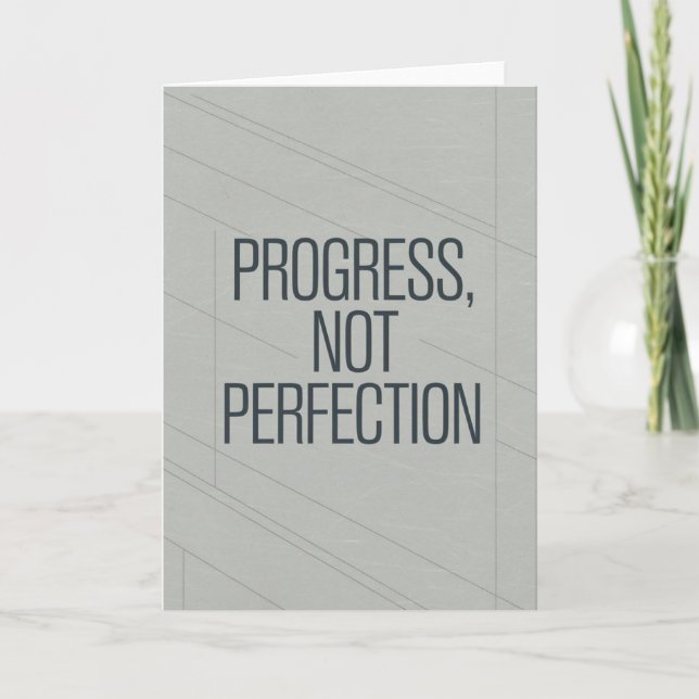 Carte Minimalist Grey "Progress Not Perfection" card (Devant)