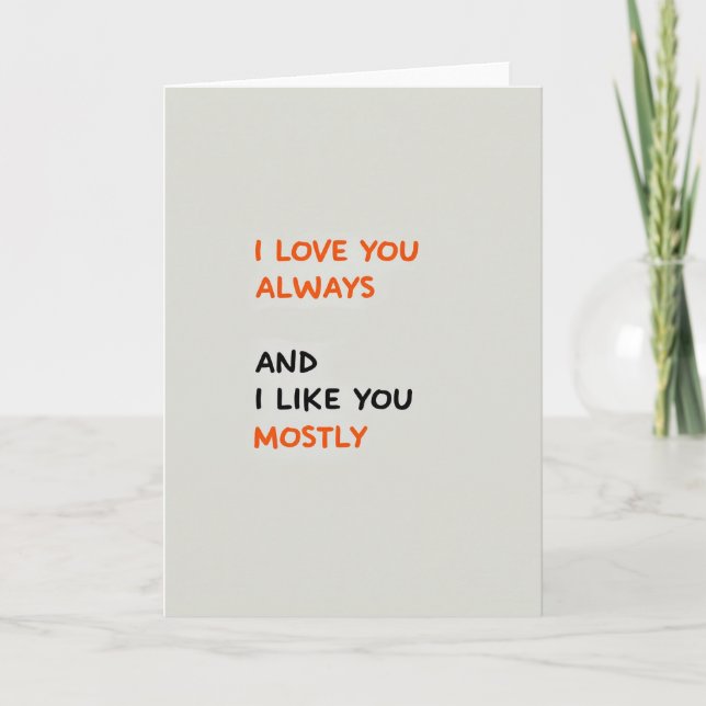 Carte Minimalist Love You Mostly Card (Devant)