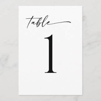 Carte Minimalist Modern Table Number