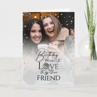 Carte Minimalist Photo Elegant Modern Birthday Friend