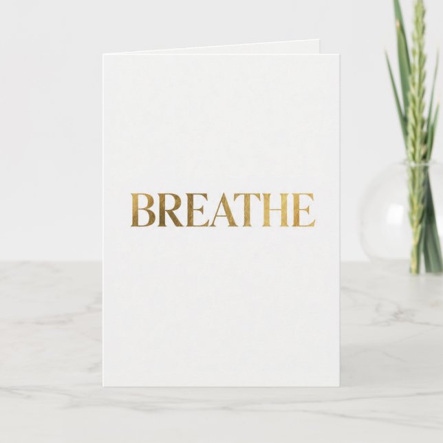 Carte Minimalist typography with gold word breathe
