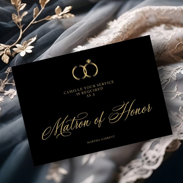 Carte Minimalist Wedding Rings Matron of Honor Luxury  (Créateur téléchargé)