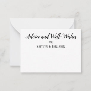 Carte minimaliste BW Script, Conseils & Bien Wings