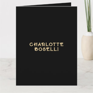Carte Minimaliste Classique Professionnel Couleur Noir O