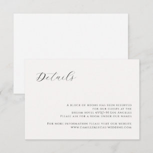 Carte minimaliste moderne Mariage Détails