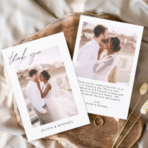 Carte minimaliste photo Mariage budget