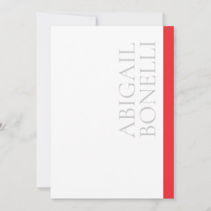 Carte Minimaliste professionnel moderne gras gris rouge 