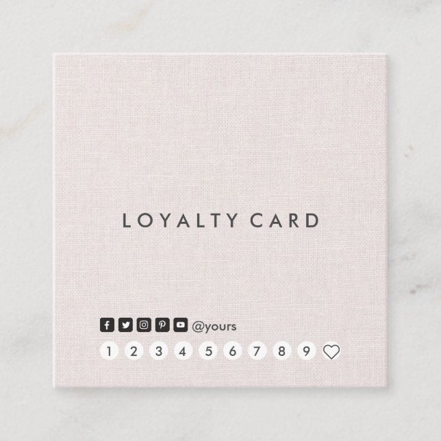 Carte minimaliste professionnelle de fidélité de (Devant)