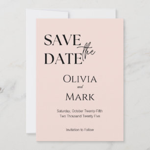 Carte Minimaliste Script Enregistrer la Date   Élégant R