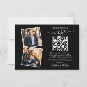 Carte Minimaliste Simple Black 2 Photo Mariage site Web 