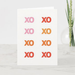 Carte minimaliste Xo chaleureuse