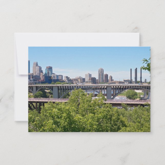 Carte Minneapolis Skyline et Bridges (Devant)