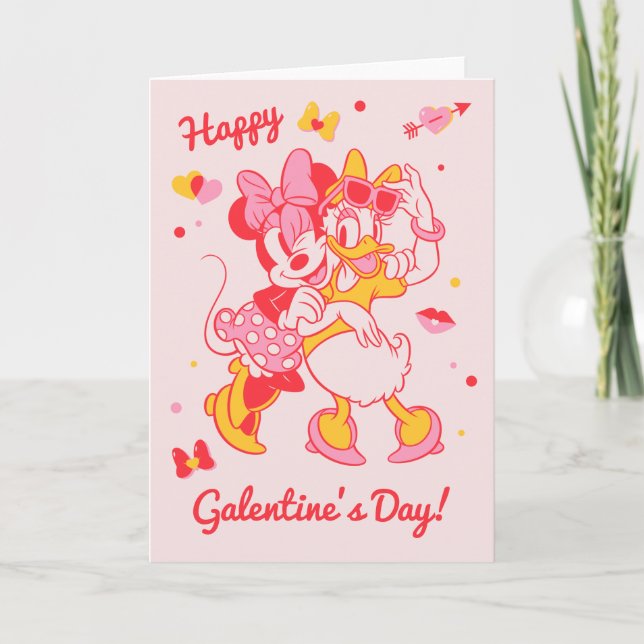 Carte Minnie & Daisy Bonne Saint-Galentin (Devant)