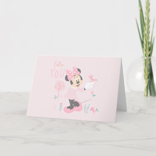 Carte Minnie Mouse - Bonjour vous (Devant)