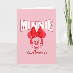 Carte Minnie Mouse Retro Sourire Cerise