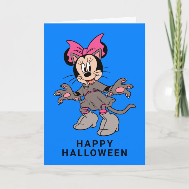 Carte Minnie Souris habillée en chat mignon (Devant)
